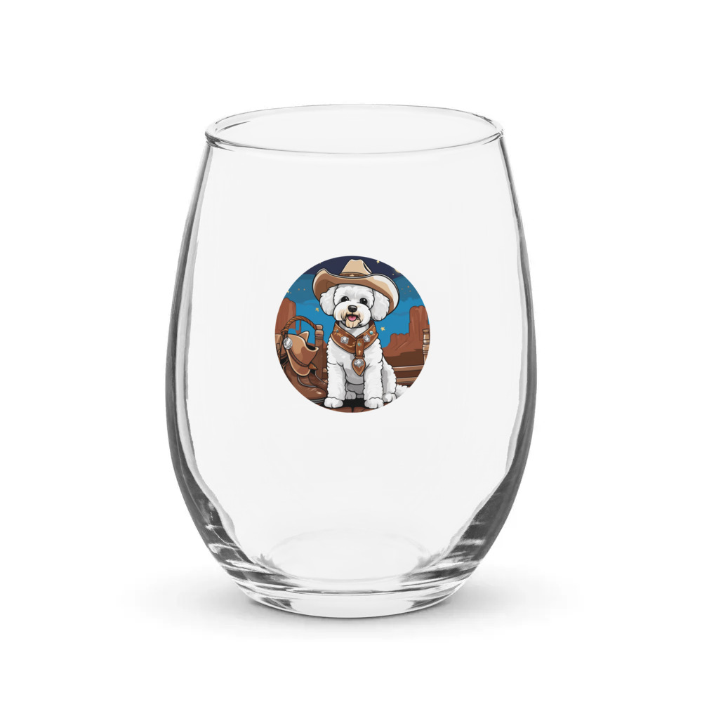 PugMug Custom Bichons Frise Stemless Wine Glass