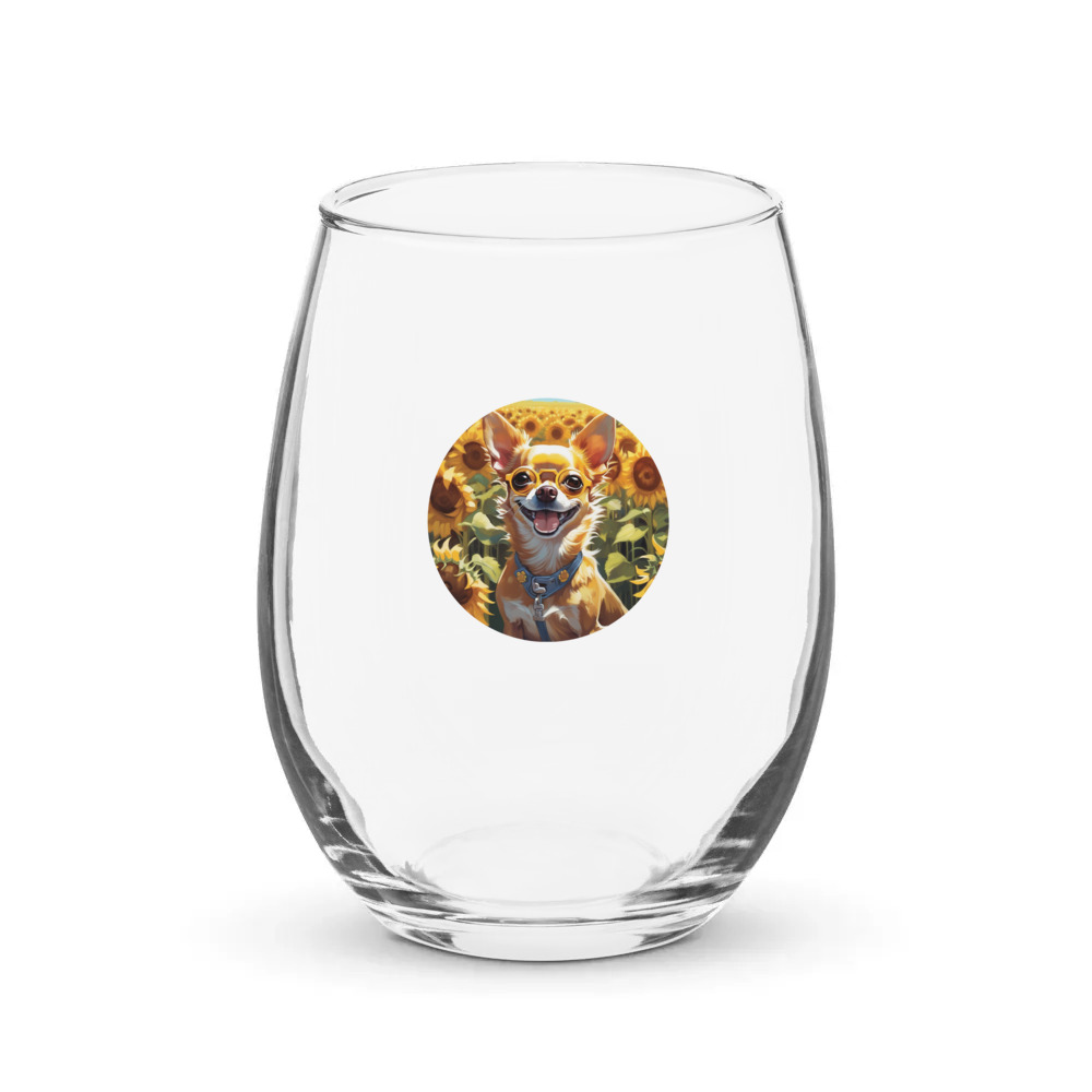 PugMug Custom Chihuahua Stemless Wine Glass