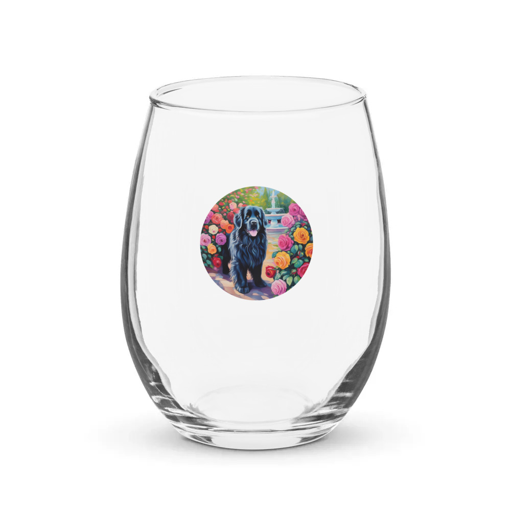 PugMug Custom Newfoundland Stemless Wine Glass