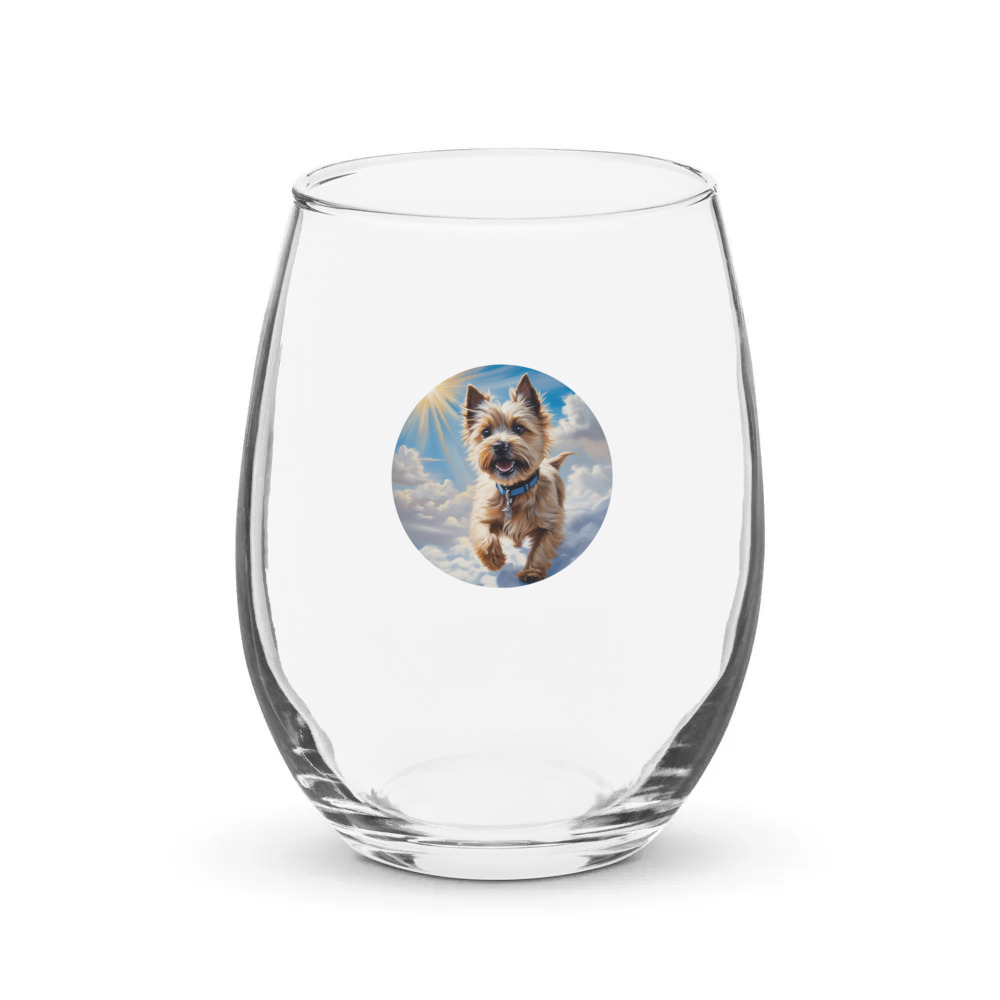 PugMug Custom Cairn Terrier Stemless Wine Glass