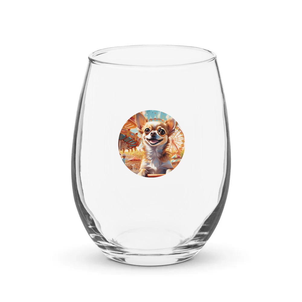 PugMug Custom Chihuahua Stemless Wine Glass