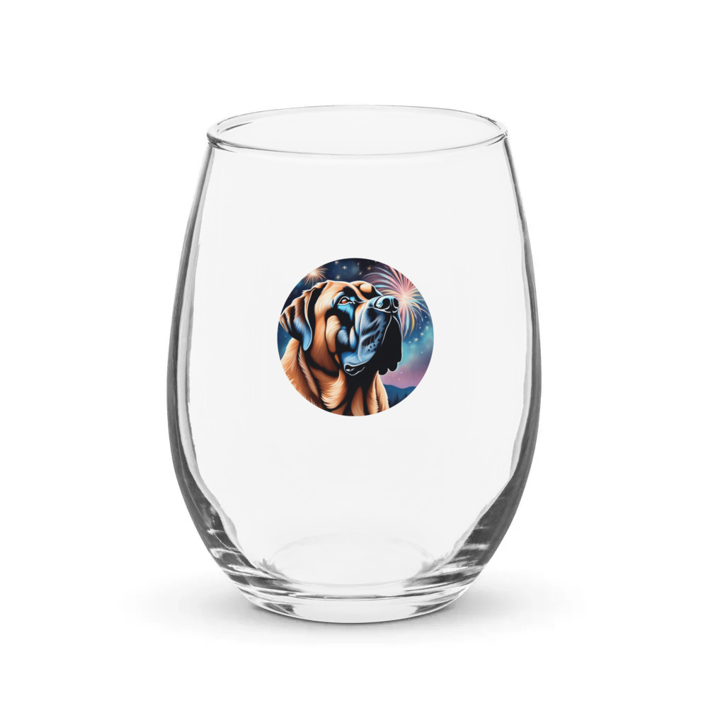 PugMug Custom Mastiff Stemless Wine Glass