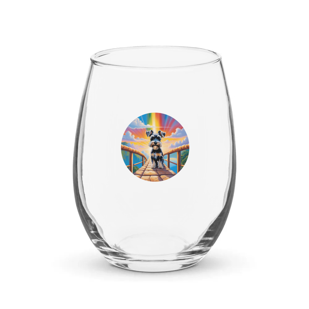 PugMug Custom Miniature Schnauzer Stemless Wine Glass