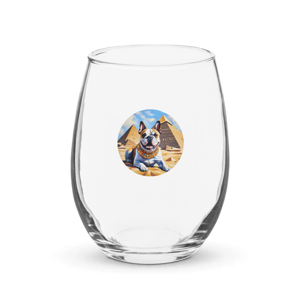 PugMug Custom Bulldog Stemless Wine Glass