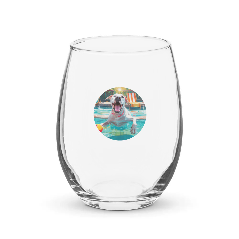 PugMug Custom Melody Stemless Wine Glass