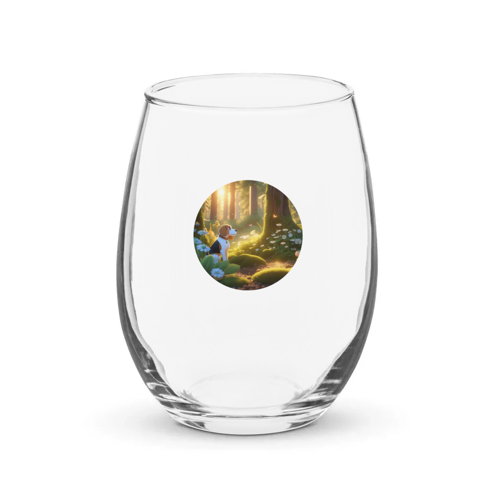 PugMug Custom Beagle Stemless Wine Glass