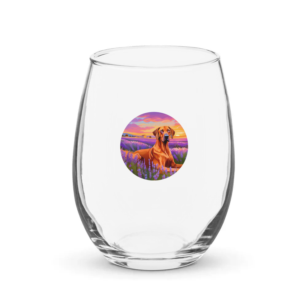 PugMug Custom Rhodesian Ridgeback Stemless Wine Glass