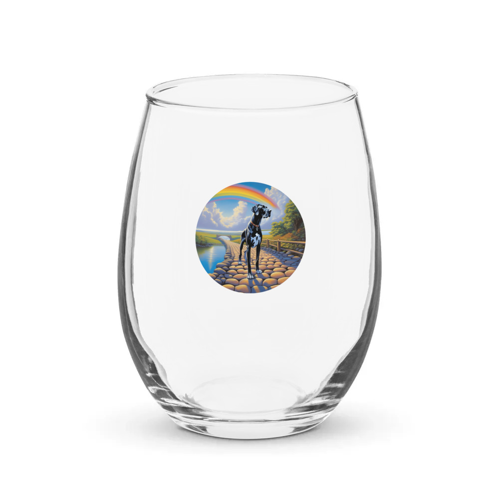 PugMug Custom Great Dane Stemless Wine Glass