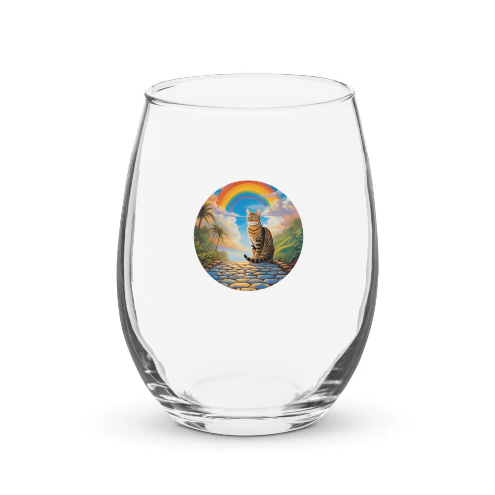 PugMug Custom Tabby Exotic Cat Stemless Wine Glass
