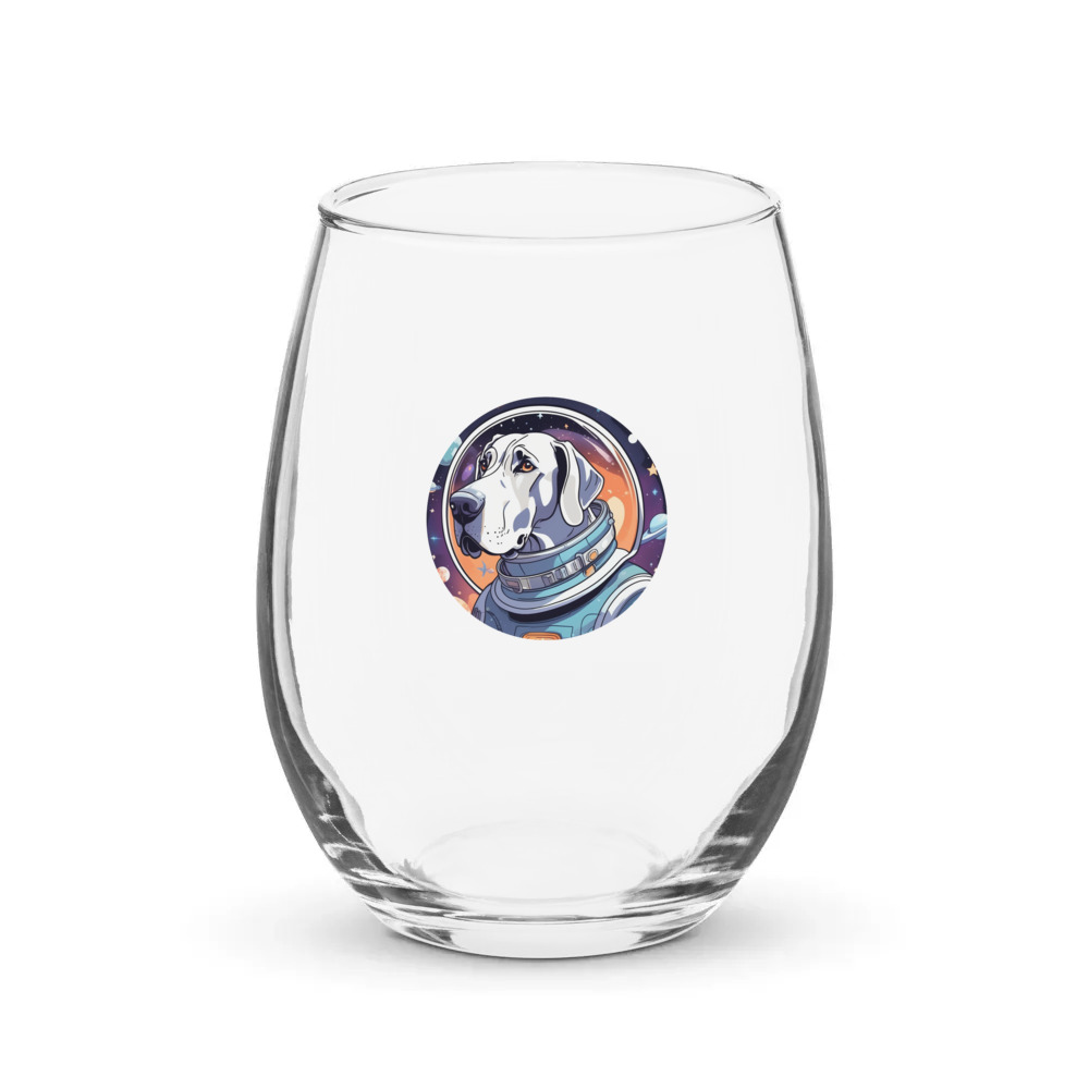 PugMug Custom Great Dane Stemless Wine Glass