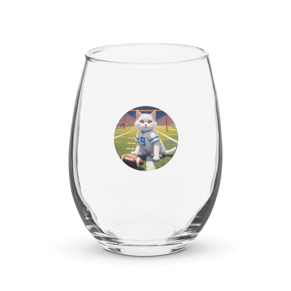 PugMug Custom White Companion Cat Stemless Wine Glass