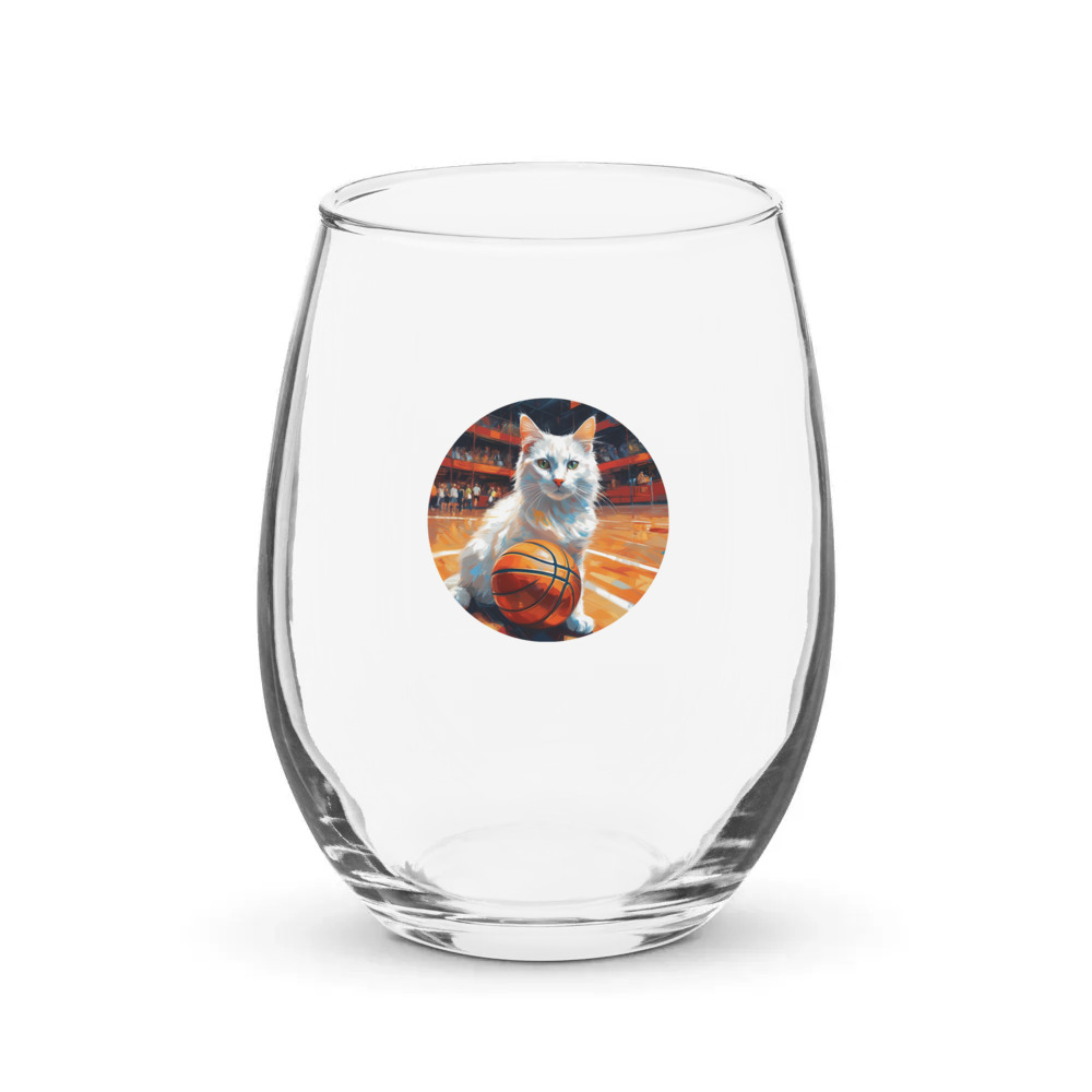 PugMug Custom White Companion Cat Stemless Wine Glass