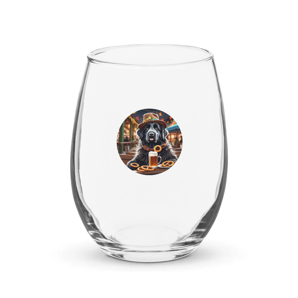 PugMug Custom Newfoundland Stemless Wine Glass