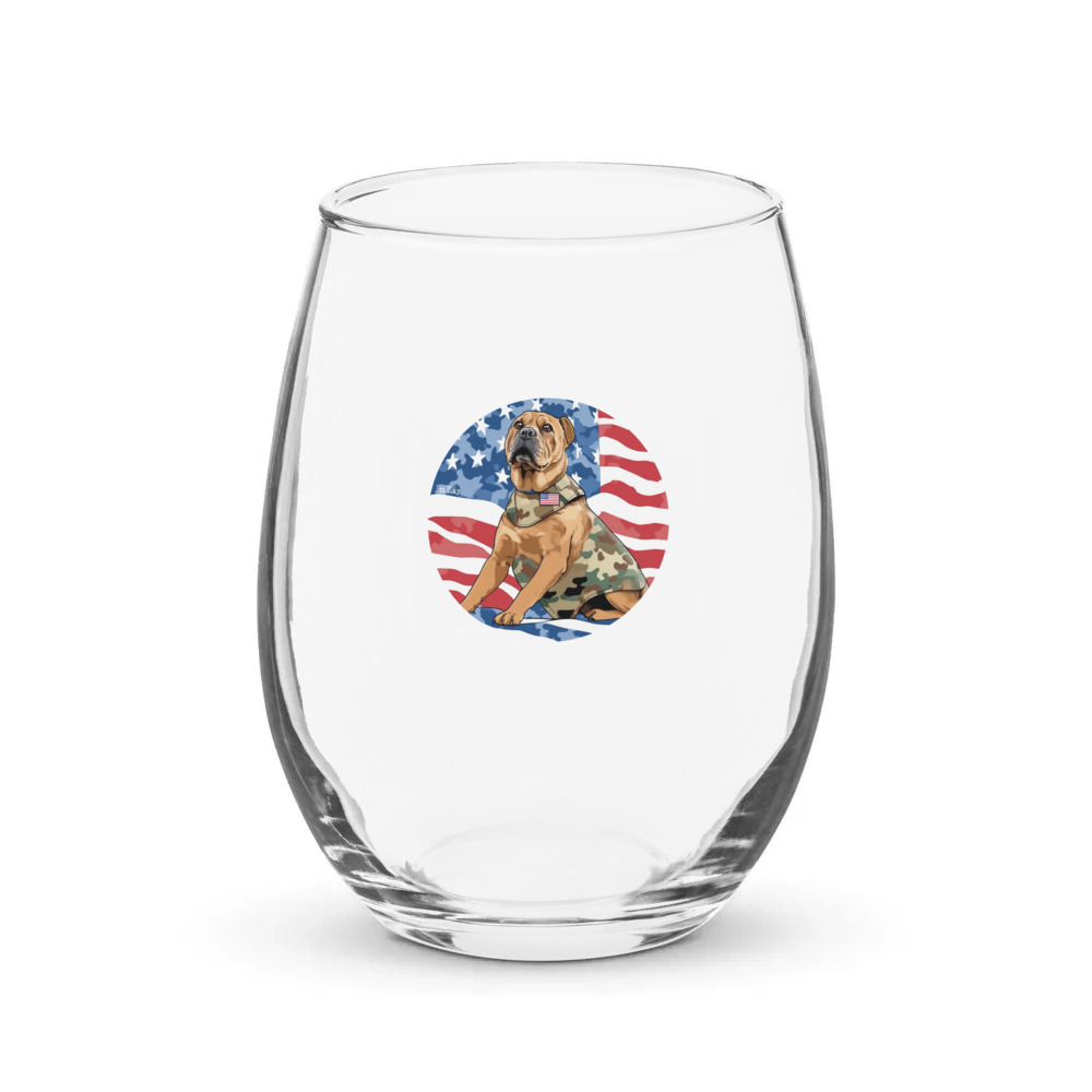 PugMug Custom Halina Stemless Wine Glass