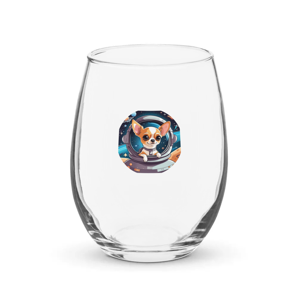 PugMug Custom Chihuahua Stemless Wine Glass