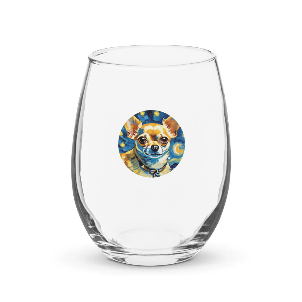 PugMug Custom Chihuahua Stemless Wine Glass