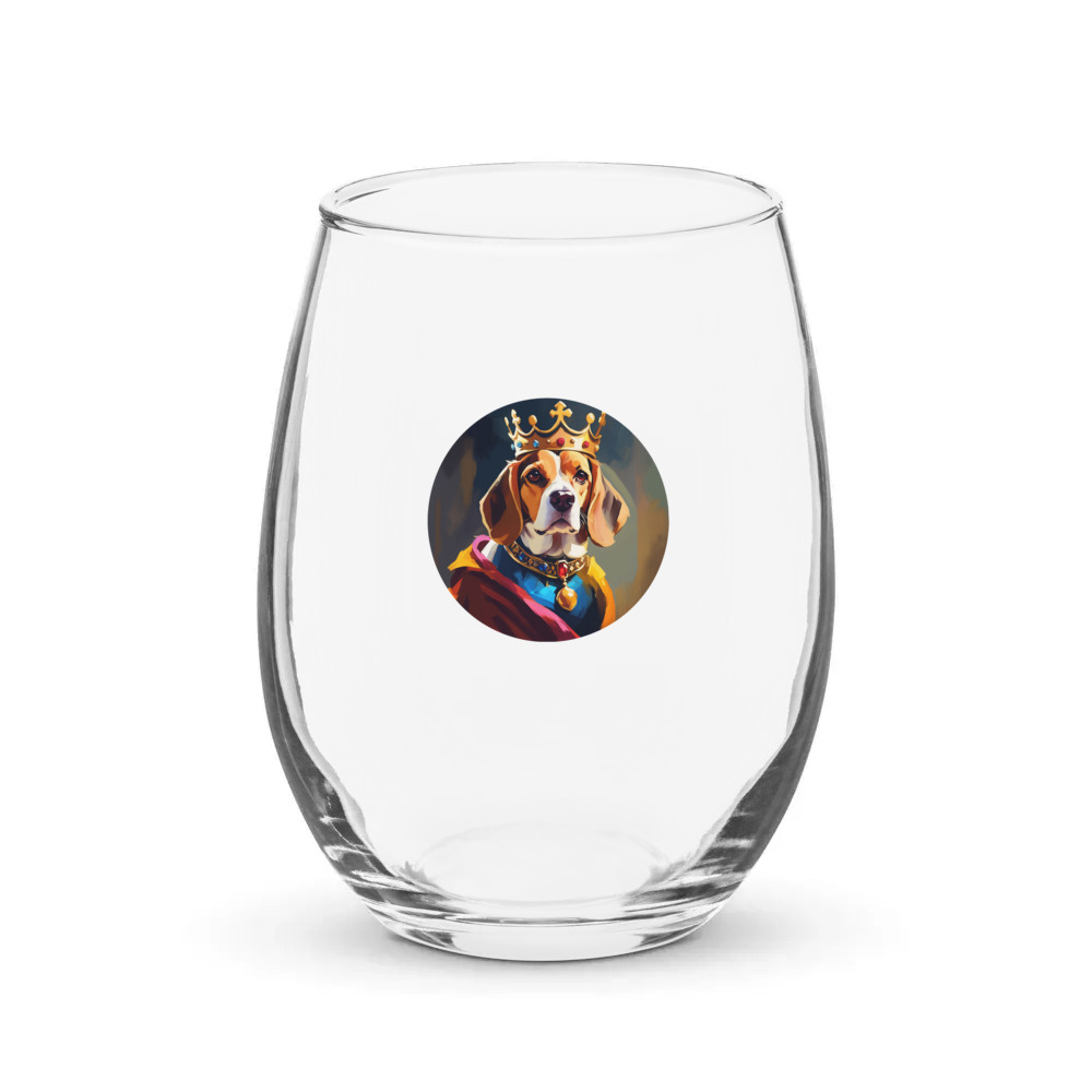 PugMug Custom Beagle Stemless Wine Glass