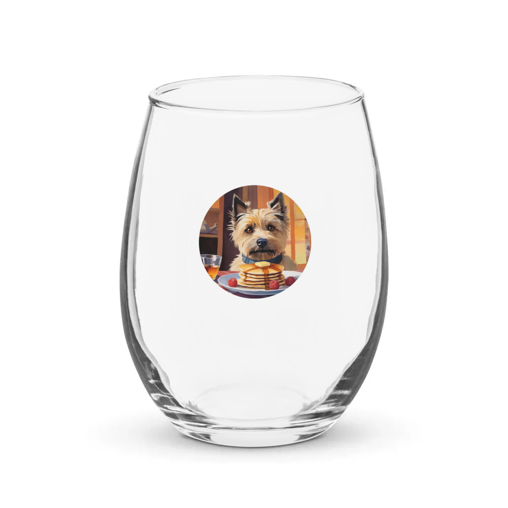 PugMug Custom Cairn Terrier Stemless Wine Glass
