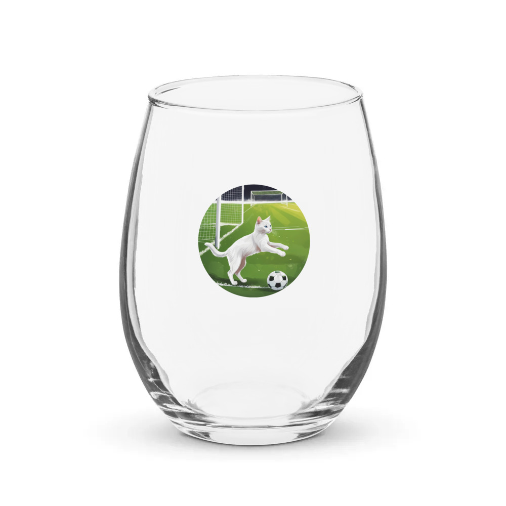 PugMug Custom White Companion Cat Stemless Wine Glass