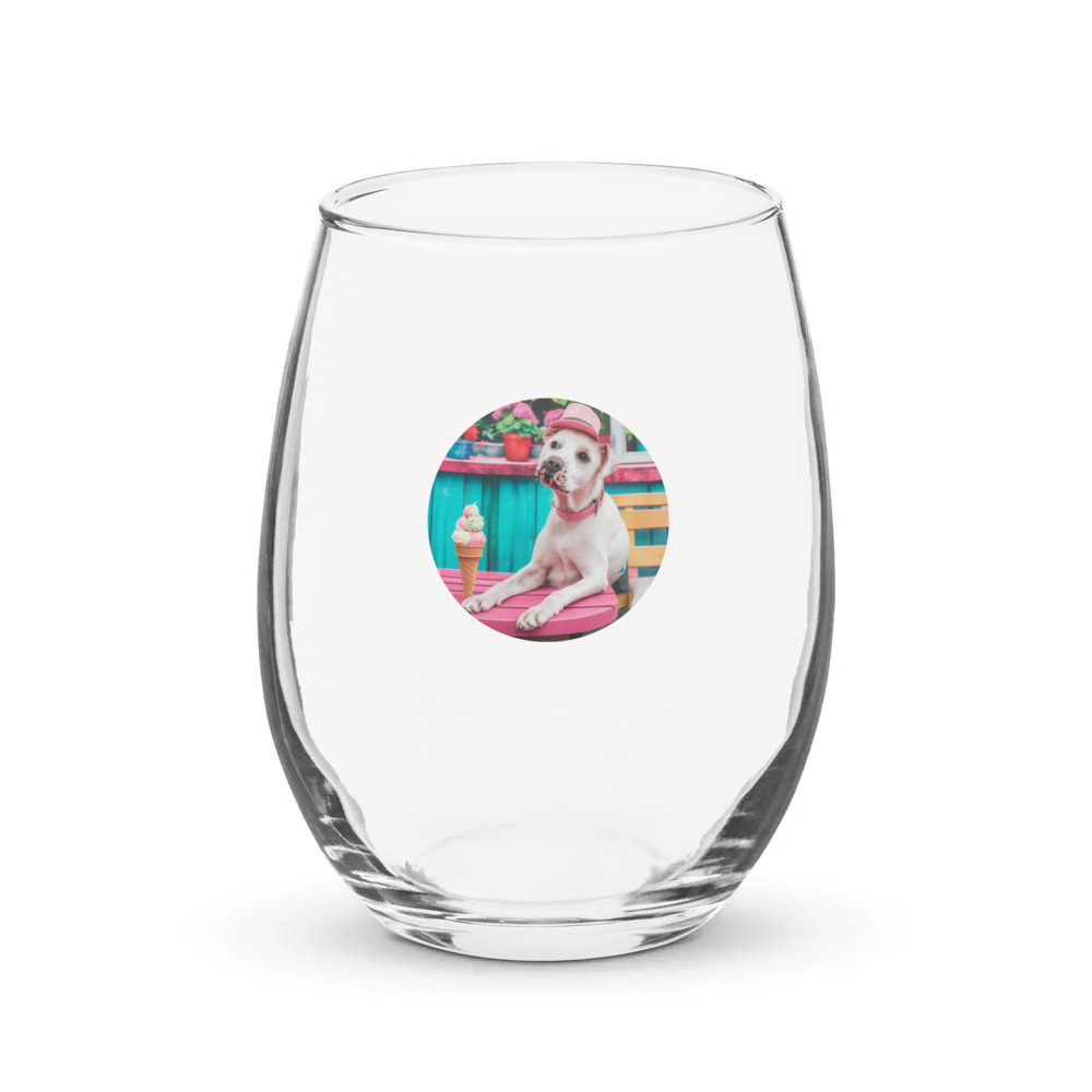 PugMug Custom Melody Stemless Wine Glass