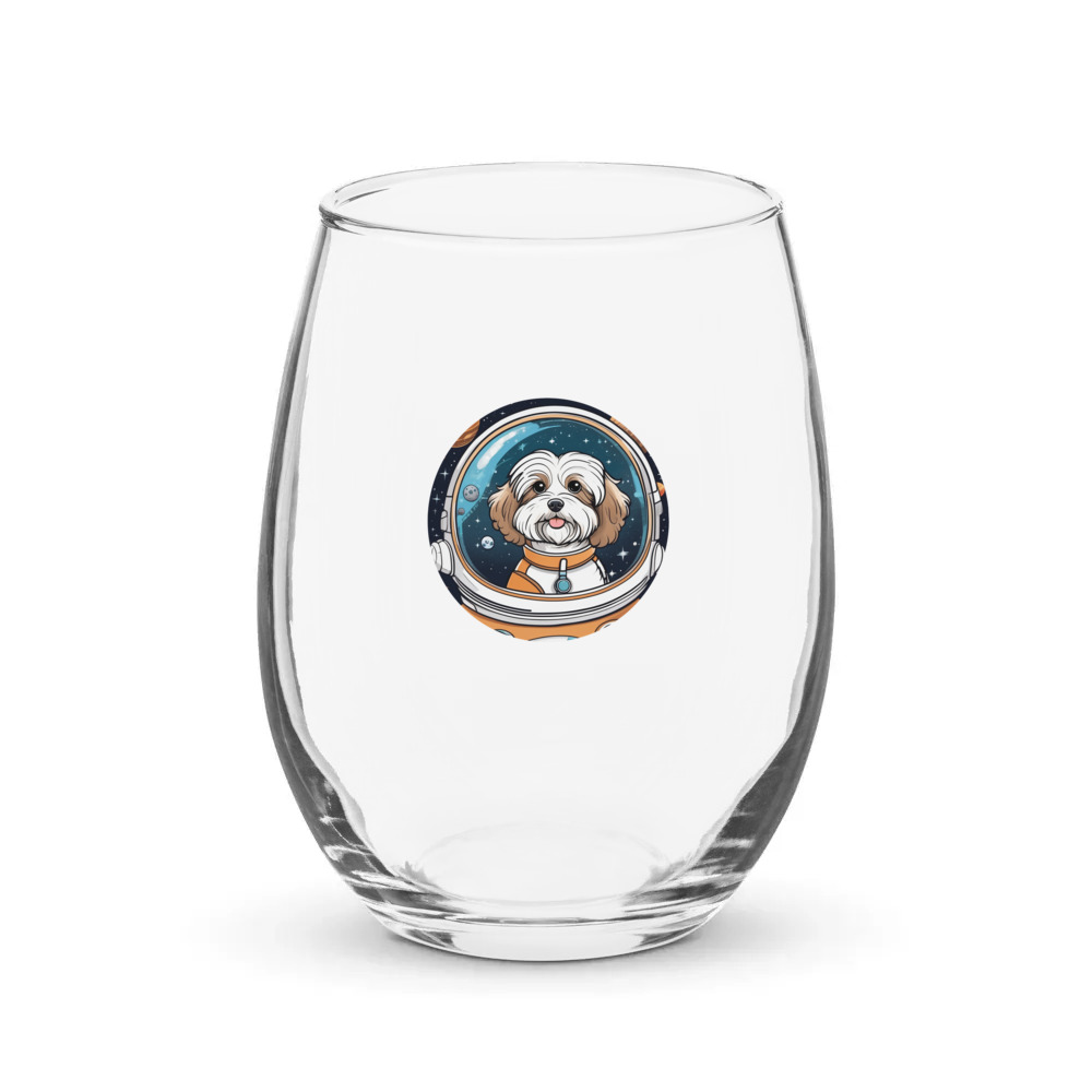 PugMug Custom Tan Havanese Dog Stemless Wine Glass