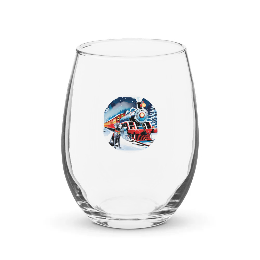 PugMug Custom Weimaraner Stemless Wine Glass