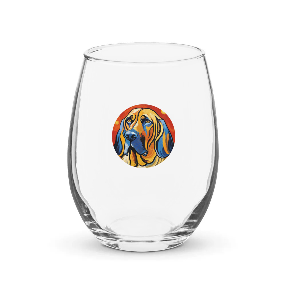 PugMug Custom Bloodhound Stemless Wine Glass