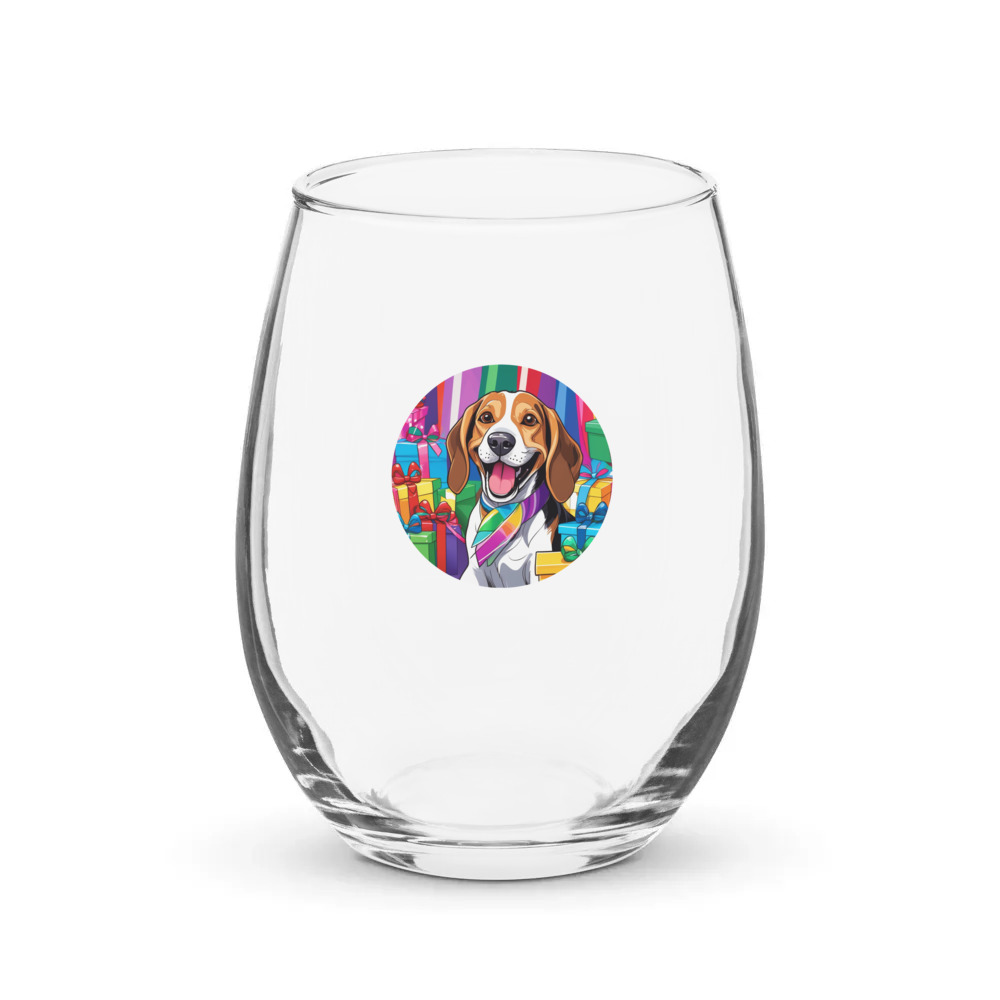 PugMug Custom Beagle Stemless Wine Glass