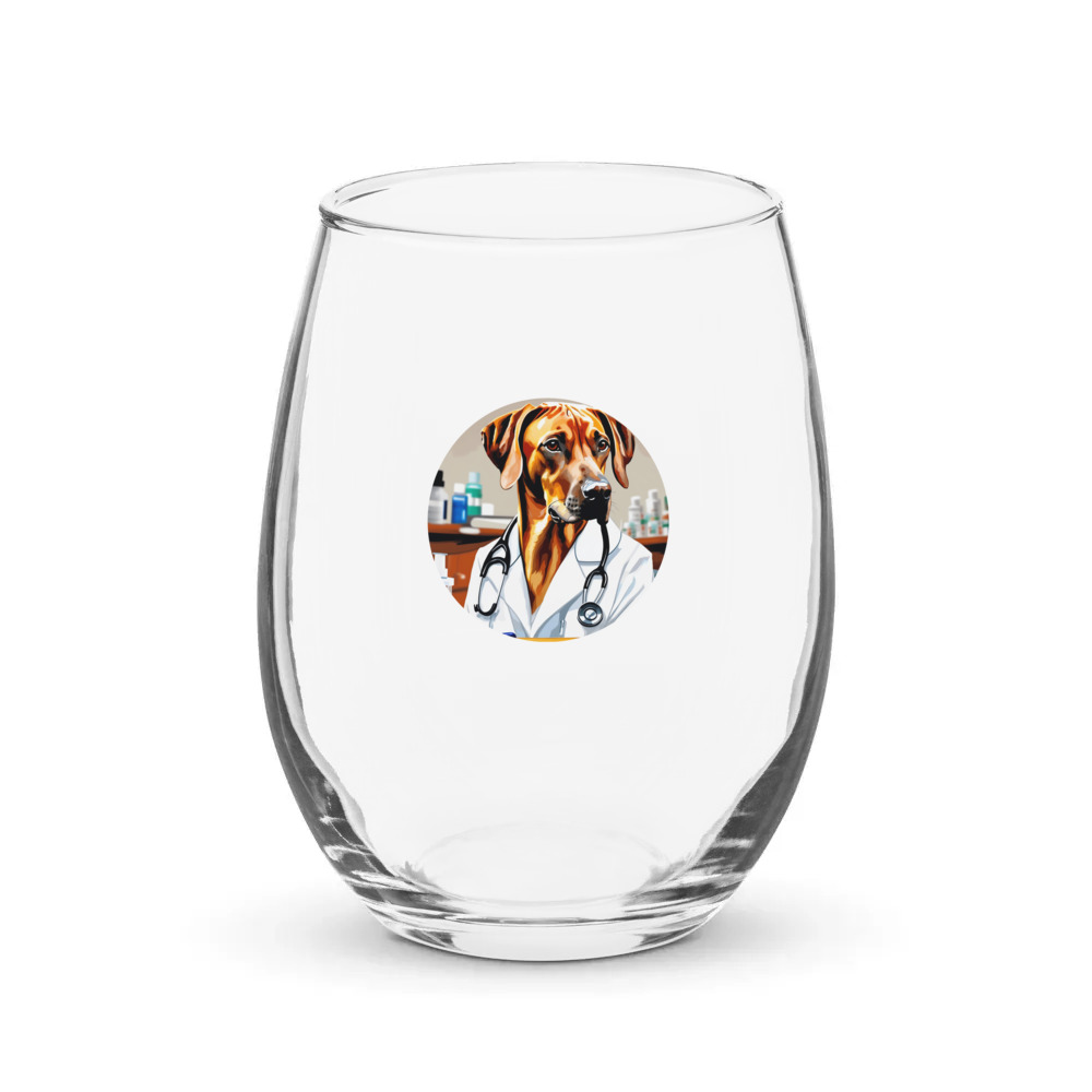 PugMug Custom Rhodesian Ridgeback Stemless Wine Glass