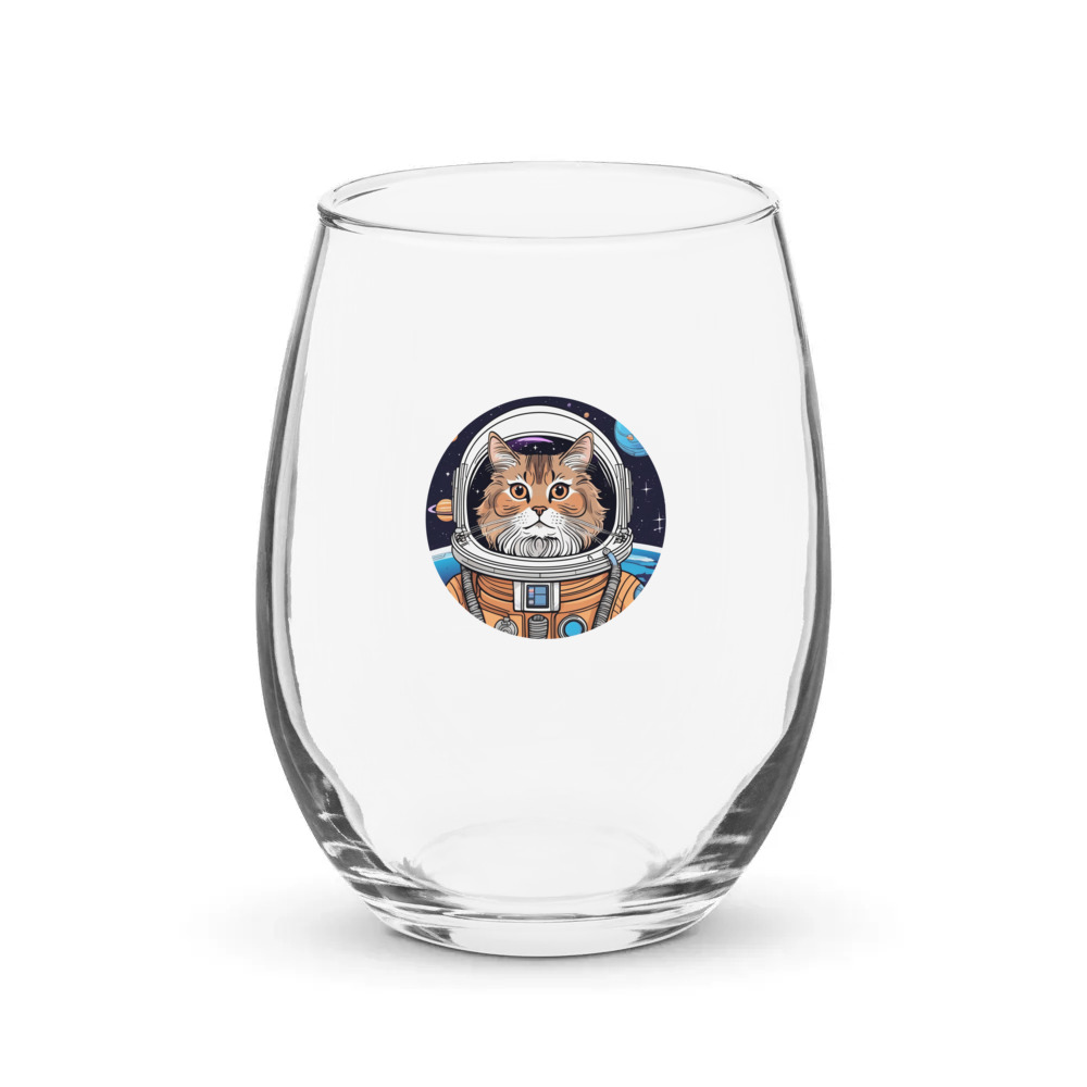 PugMug Custom Tabby Persian Cat Stemless Wine Glass