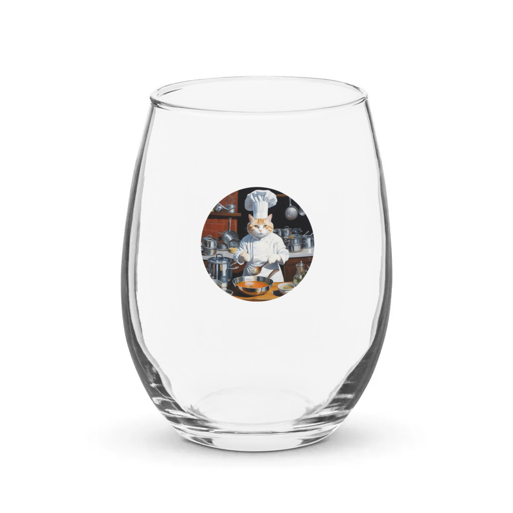 PugMug Custom White Companion Cat Stemless Wine Glass