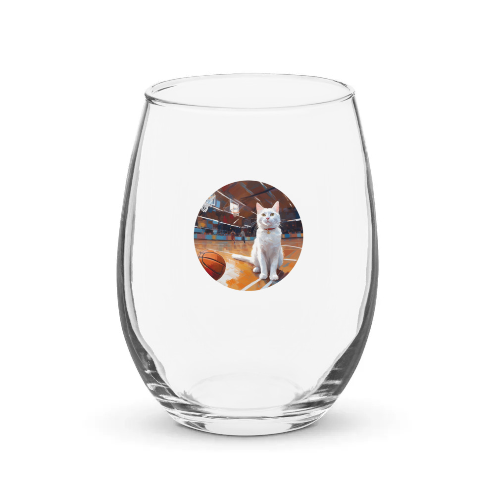 PugMug Custom White Companion Cat Stemless Wine Glass