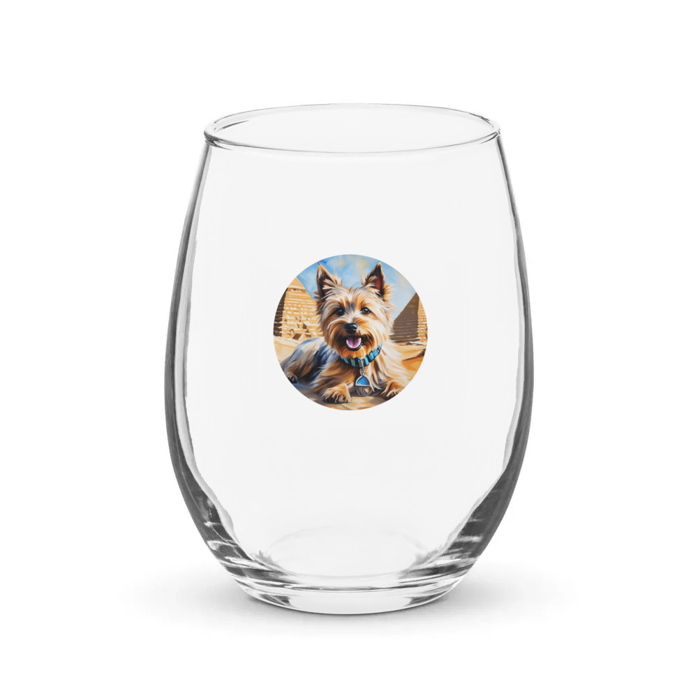 PugMug Custom Cairn Terrier Stemless Wine Glass