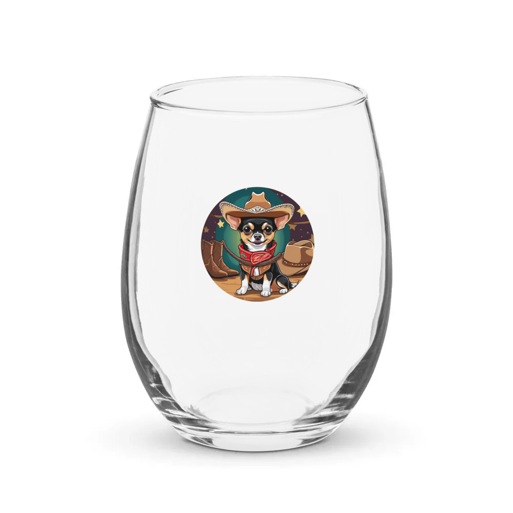 PugMug Custom Chihuahua Stemless Wine Glass