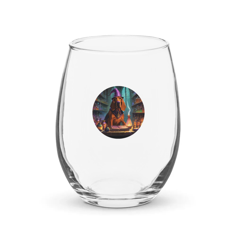 PugMug Custom Bloodhound Stemless Wine Glass