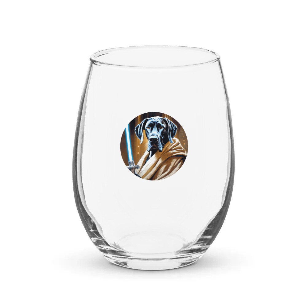 PugMug Custom Great Dane Stemless Wine Glass