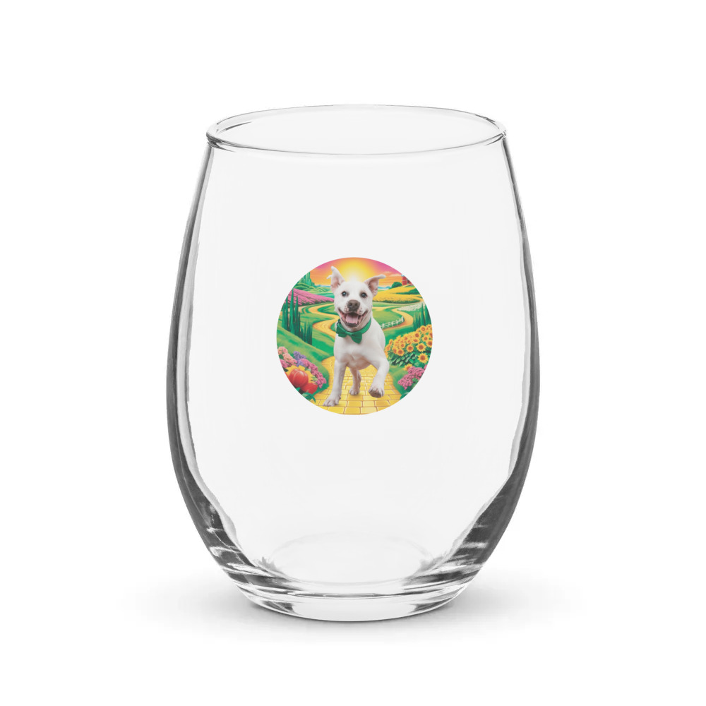 PugMug Custom Melody Stemless Wine Glass