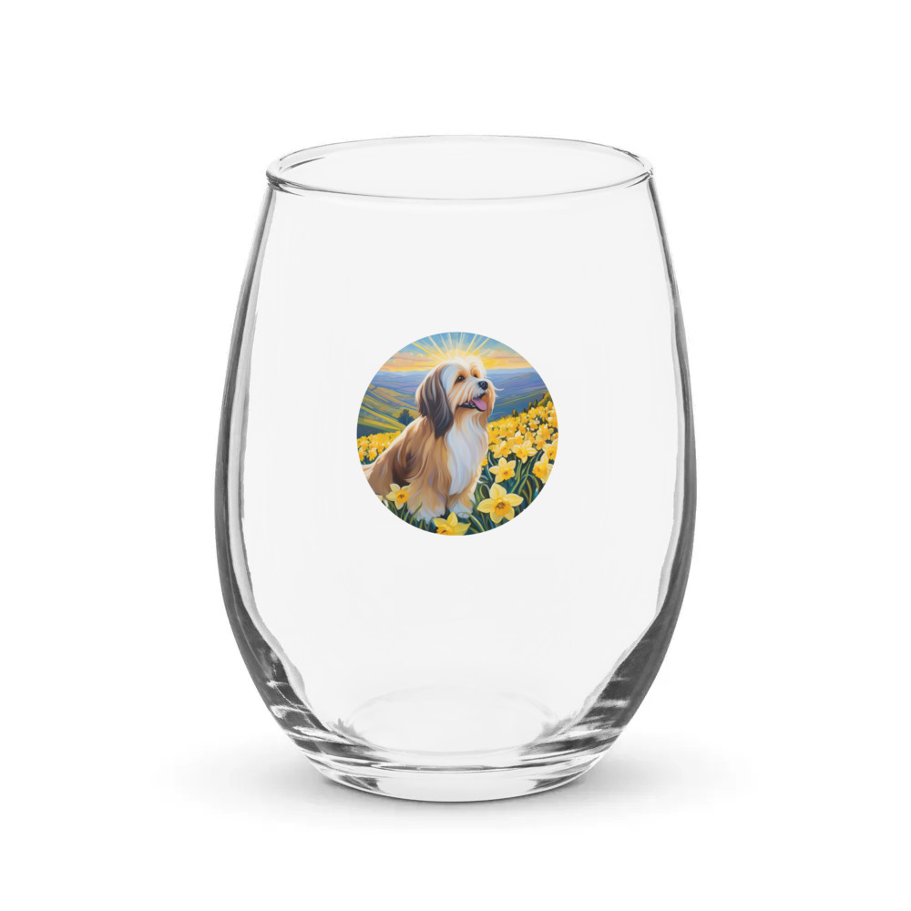 PugMug Custom Tan Havanese Dog Stemless Wine Glass