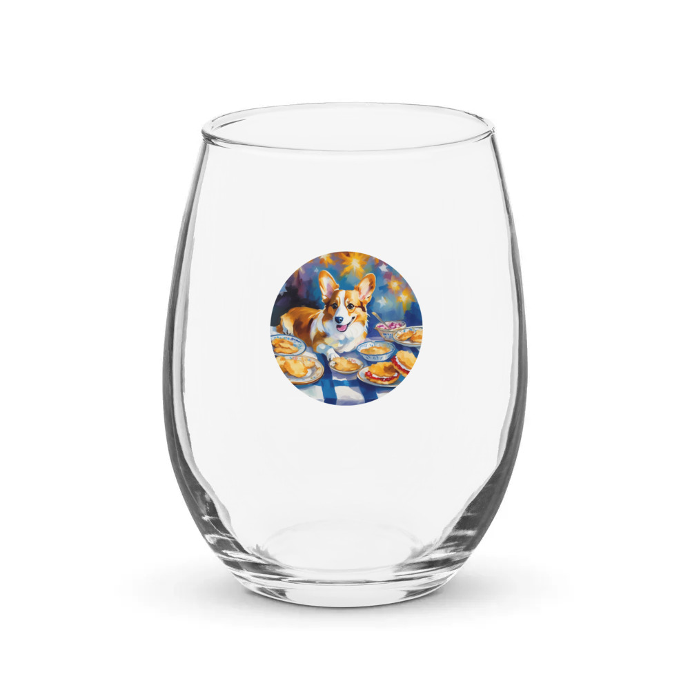PugMug Custom Pembroke Welsh Corgi Stemless Wine Glass