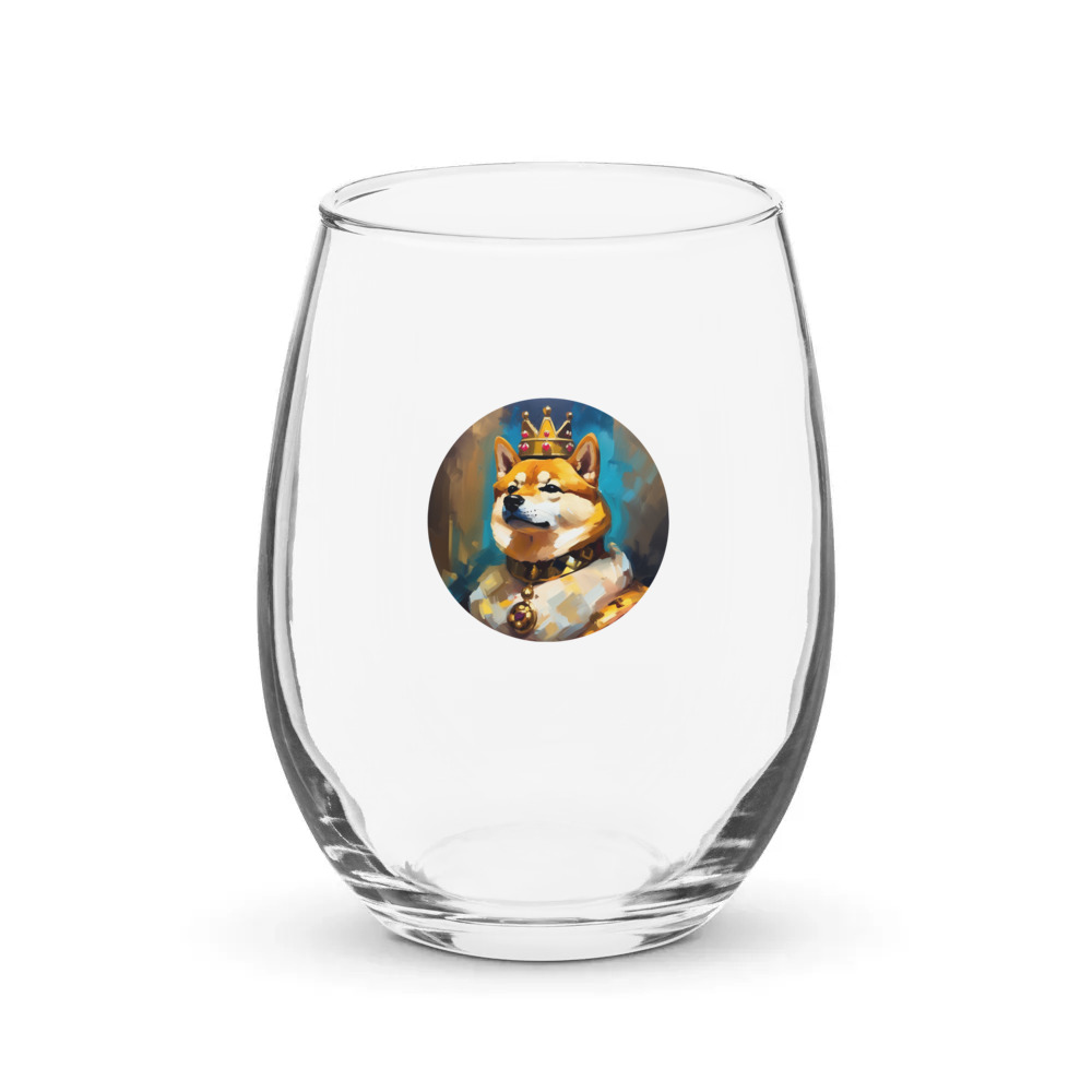 PugMug Custom Shiba Inu Stemless Wine Glass