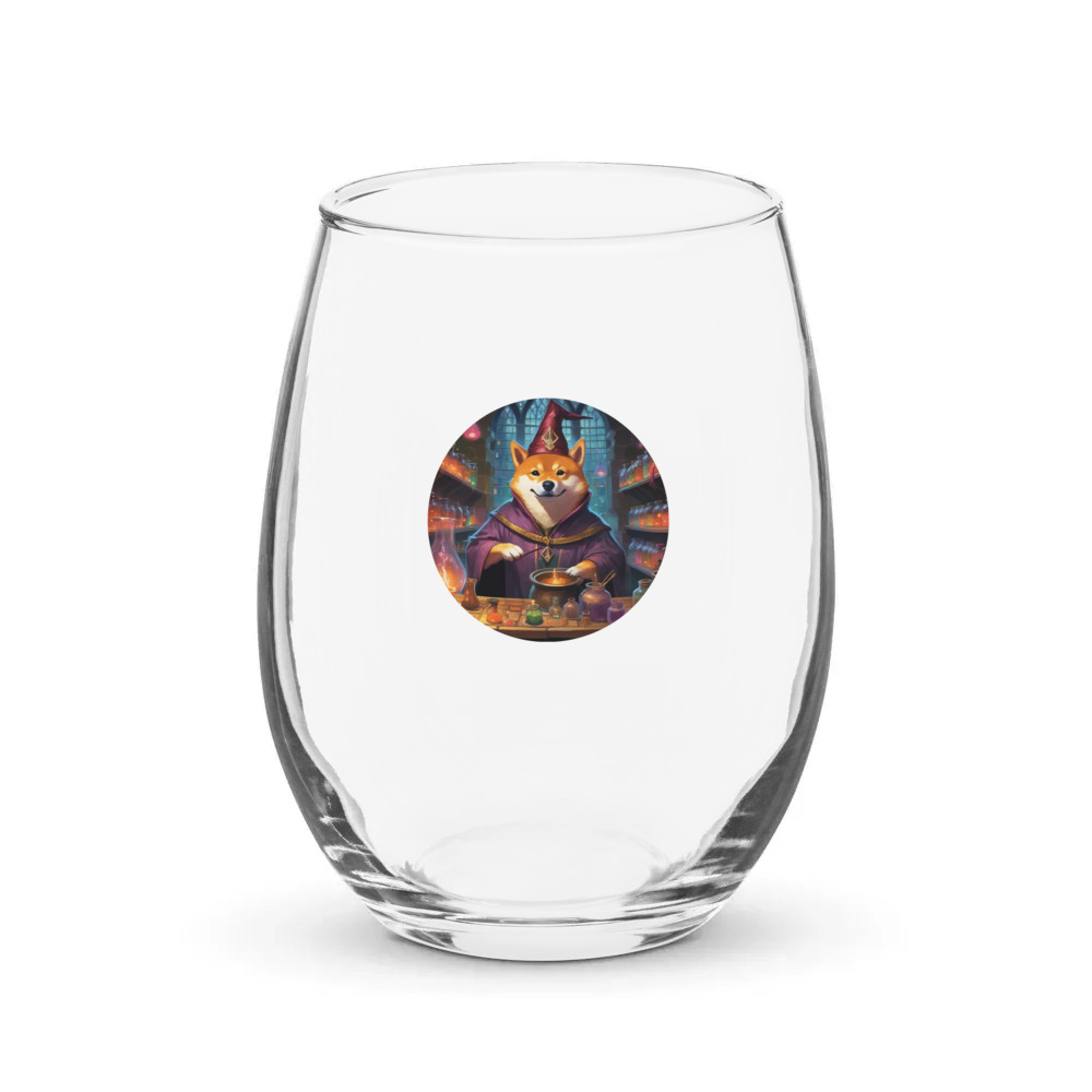PugMug Custom Shiba Inu Stemless Wine Glass