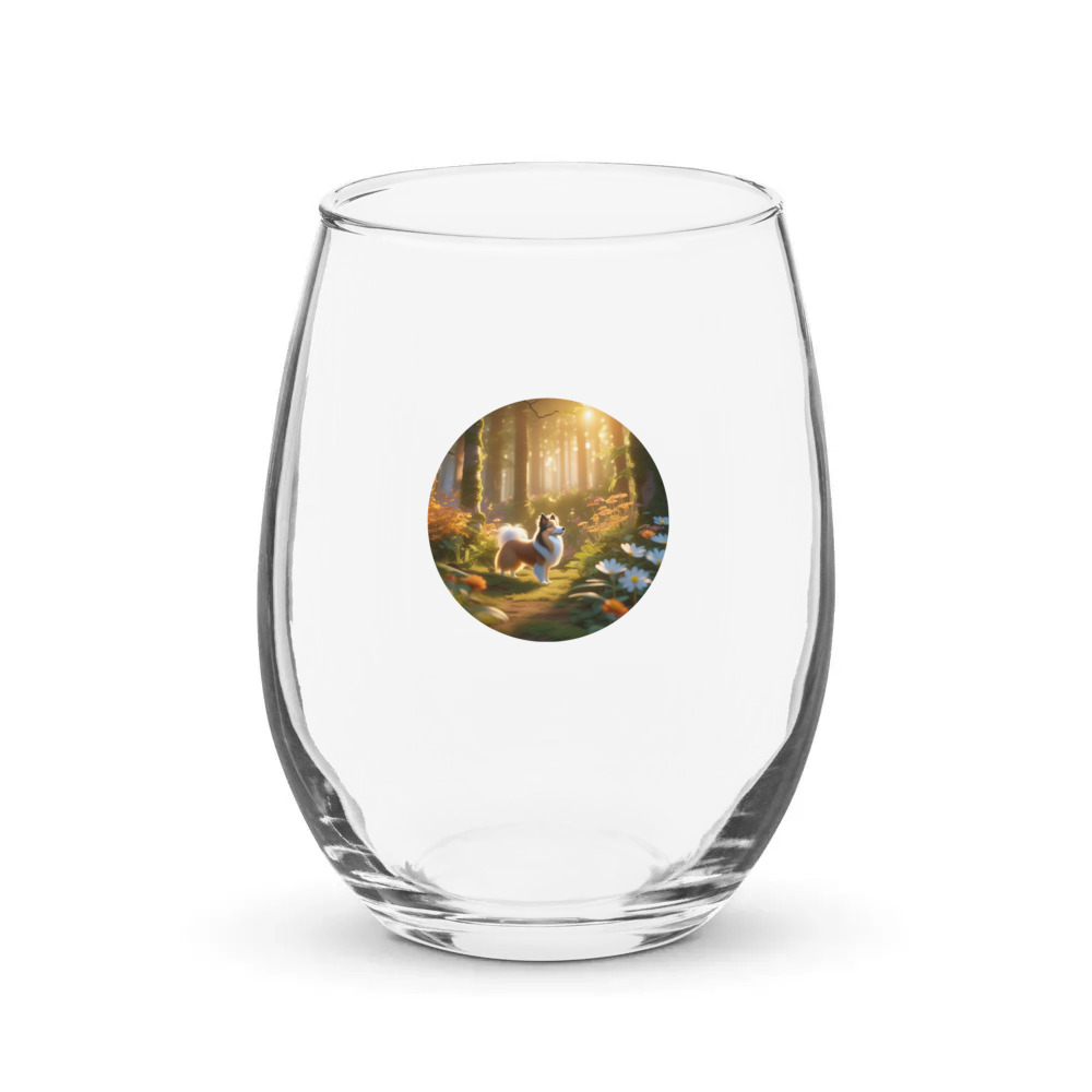 PugMug Custom Shetland Sheepdog Stemless Wine Glass