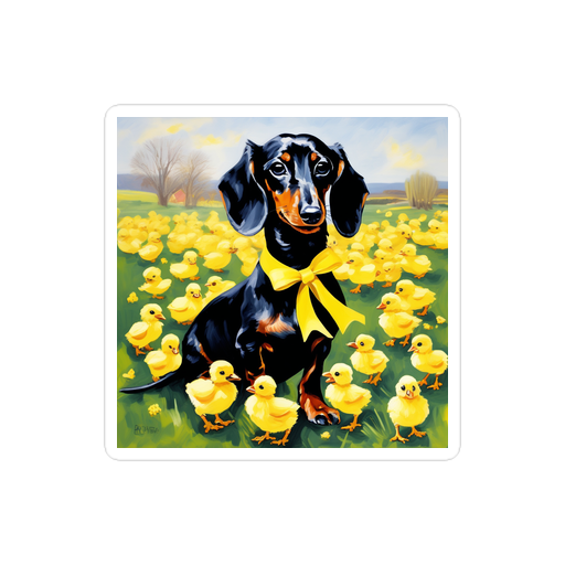 PugMug Custom Black Dachshund Sticker