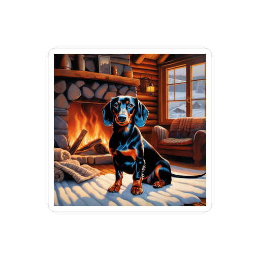 PugMug Custom Black Dachshund Sticker