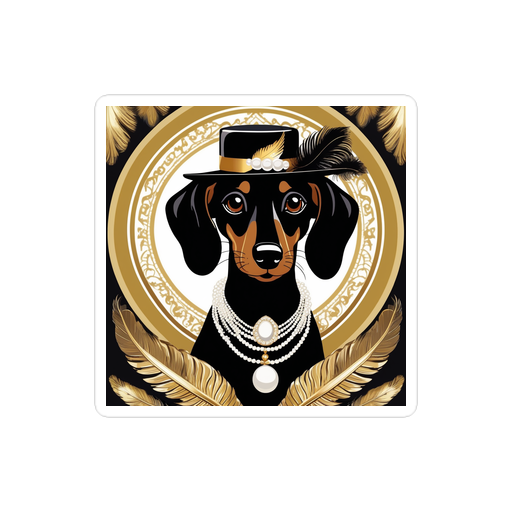 PugMug Custom Black Dachshund Sticker