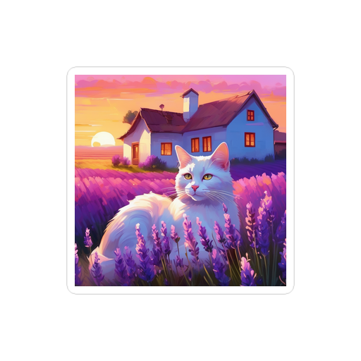 PugMug Custom White Companion Cat Sticker