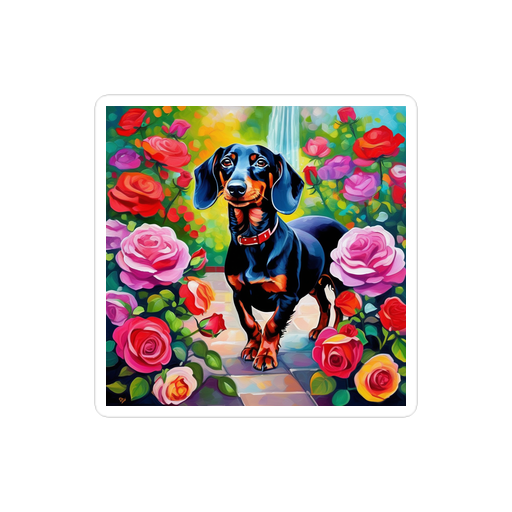 PugMug Custom Black Dachshund Sticker