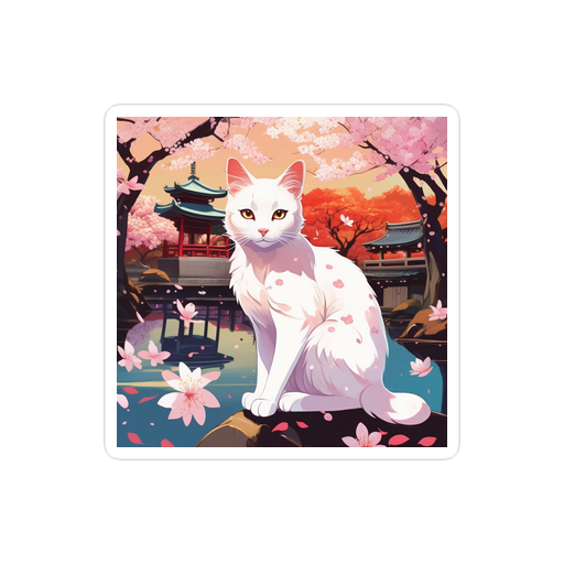 PugMug Custom White Companion Cat Sticker