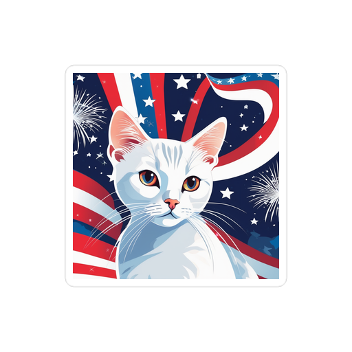 PugMug Custom White Companion Cat Sticker