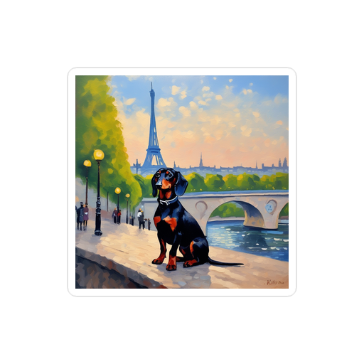 PugMug Custom Black Dachshund Sticker